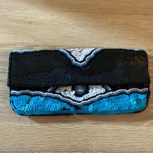 Change purse beaded evil eye